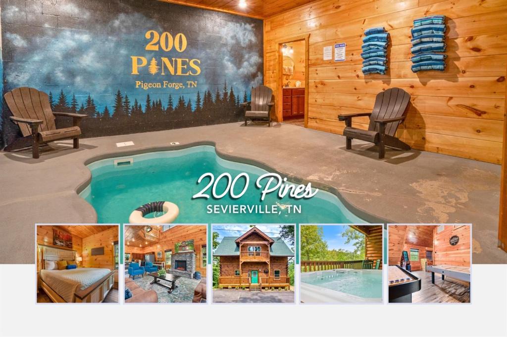 Sevierville House | 200 Pines- Scenic Log Retreat, Hot Tub, Indoor Pool & Dogs OK
