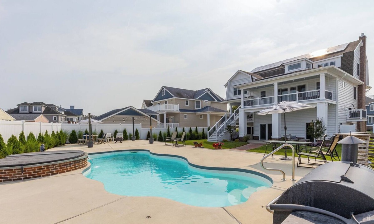 Merion Park House | 6BR/5BA custom beach home with private pool and hot tub; entertainment rooms