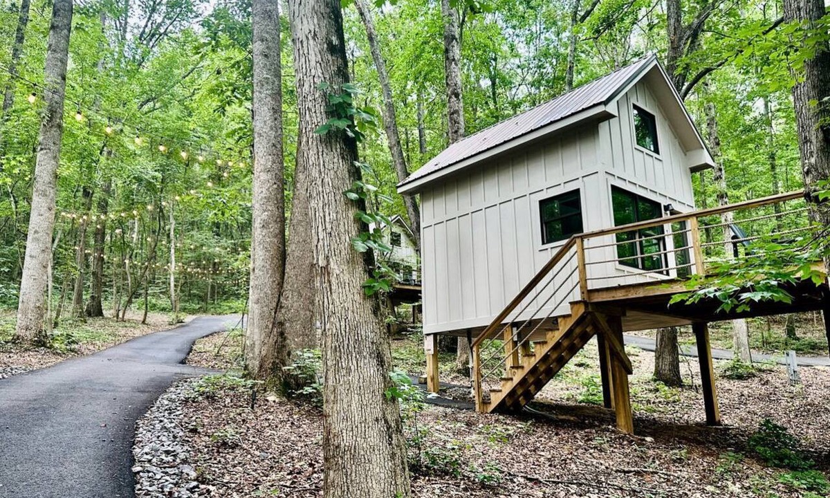Groveoak Cabin | Breathtaking Treehouse with Barbecue and Hot-tub in Scottsboro, Alabama