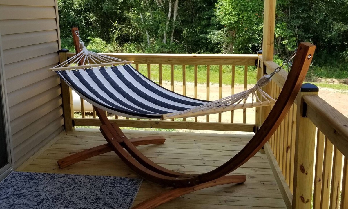 Phenix City House | Deck Delight tiny home w/low lofts grill hammock