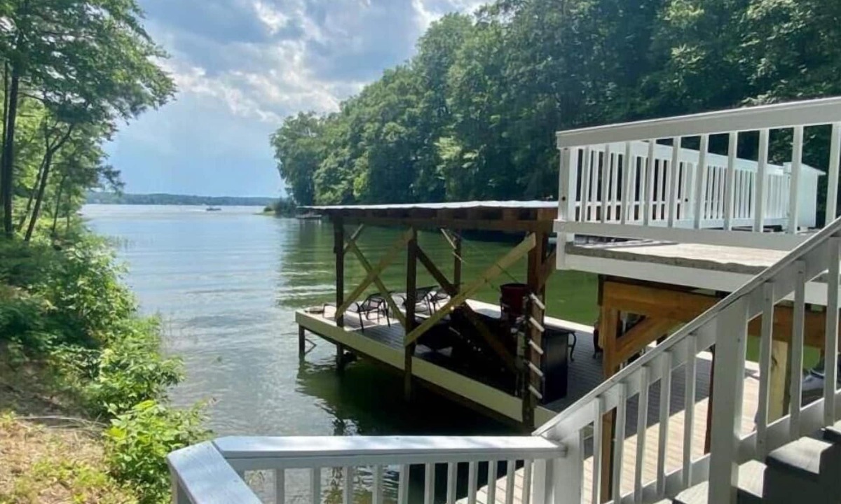 Littleton House | Enjoy Lake Gaston with our private dock and deep water. Available 7:6-7:11