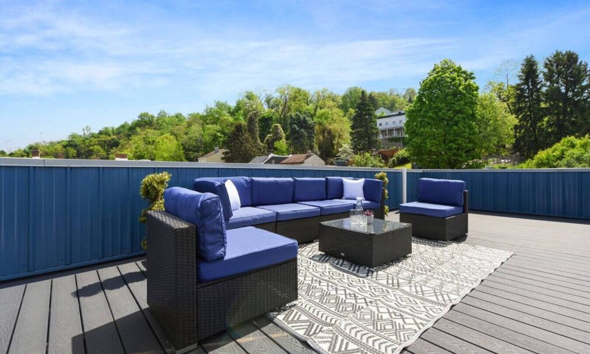 Lawrenceville House | ★ HostWise Stays ★ Rooftop Deck & Fire Pit Haven | Theater & Balcony