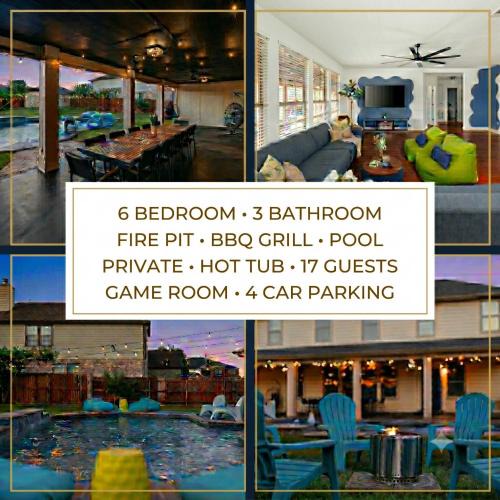 Pflugerville House | Luxury 7BR Pool Hot Tub & 4 Car Parking