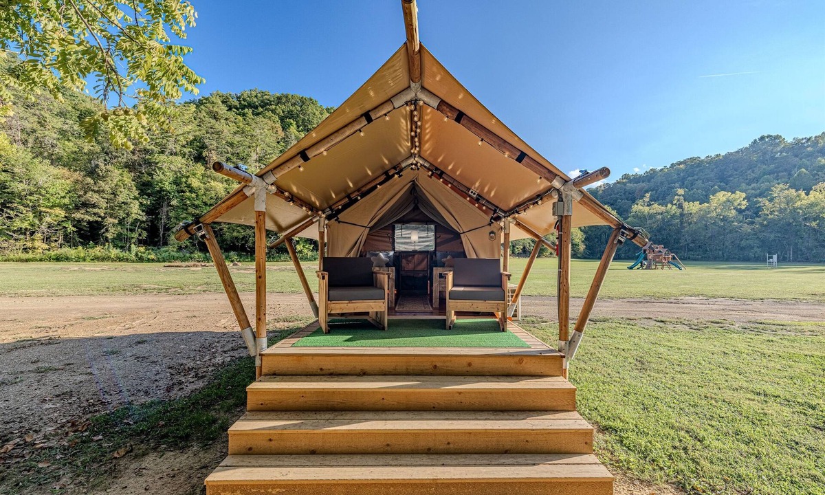 Newport RV Rental | Nature Retreat: Cozy tent|HVAC|Spa Bath