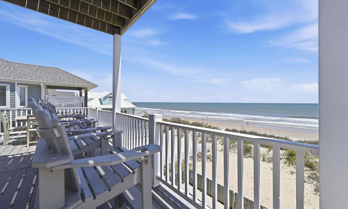 North Topsail Beach House | Oceanfront home with volleyball, game room, pool, beach access & washer/dryer