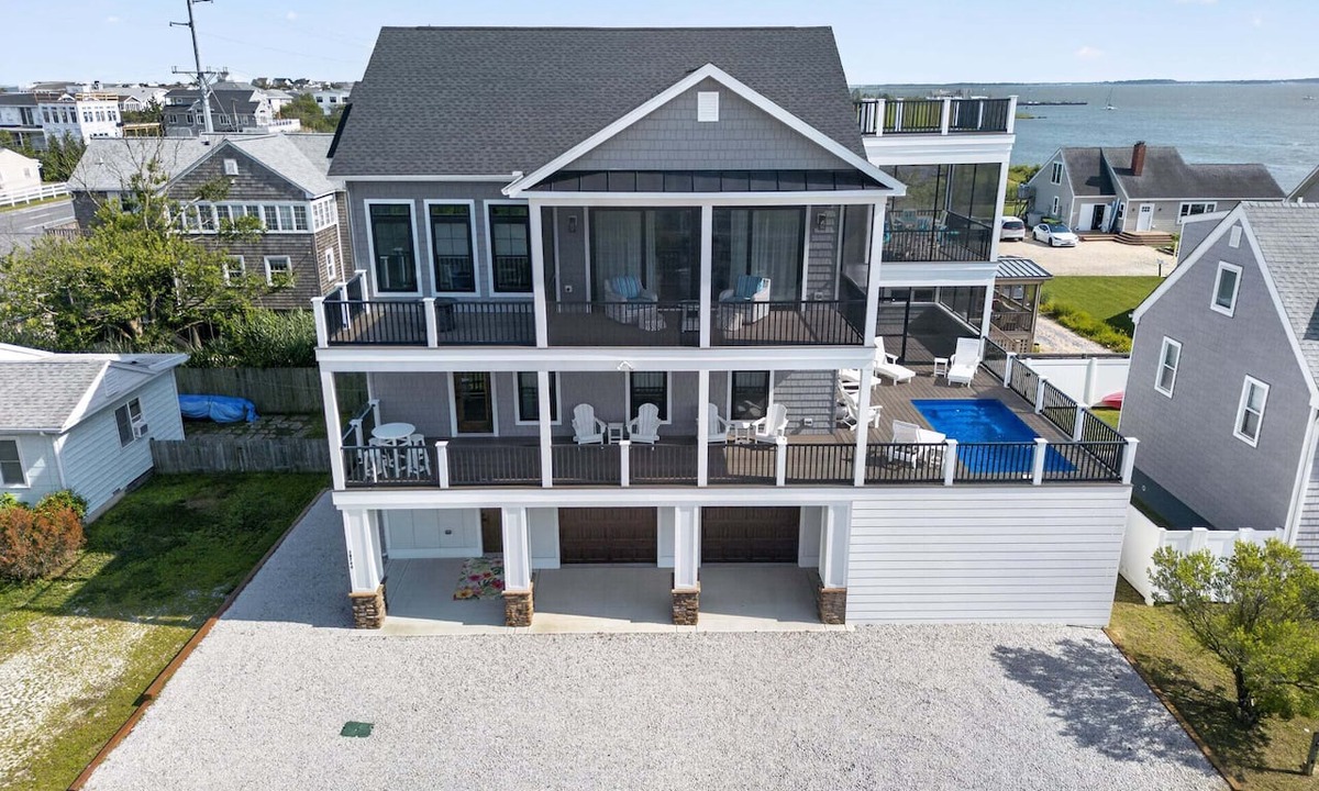 Dewey Beach House | Private Pool Bay Views Parking Four Primary Suites