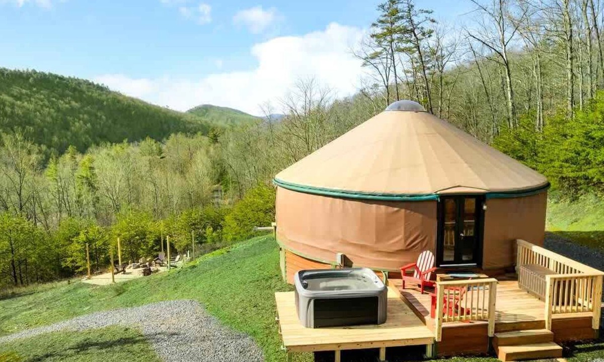 Wardensville House | Scenic forest yurt w/hot tub & river access