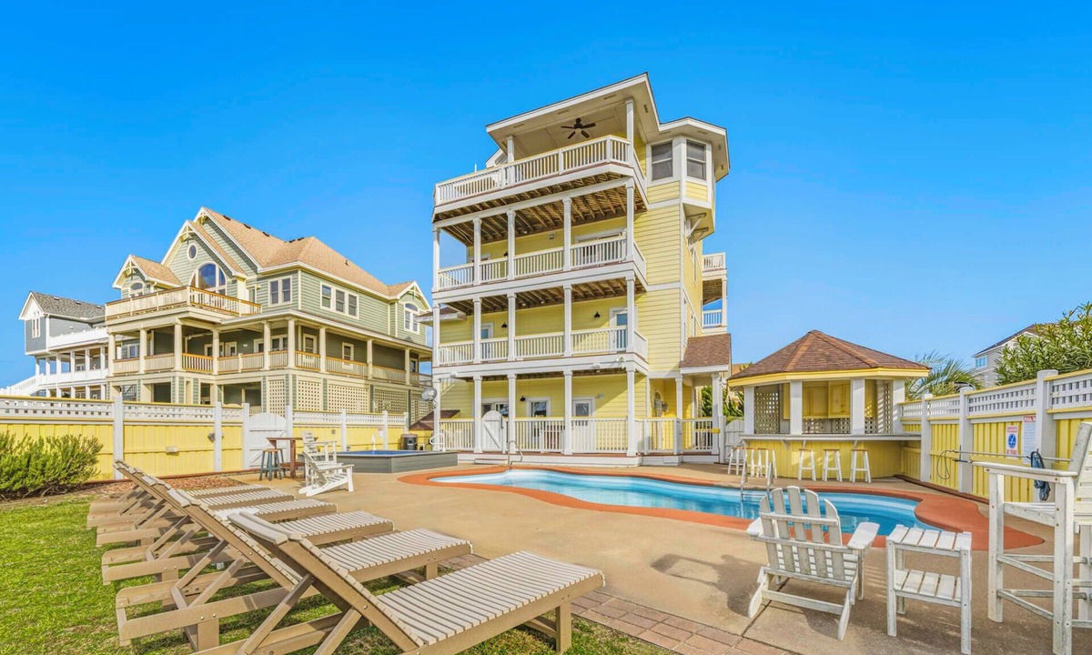 Ocean Isle Estates House | Semi-Oceanfront Premier Home w/Pool, Hot Tub, Elevator, Game Room, and Theater