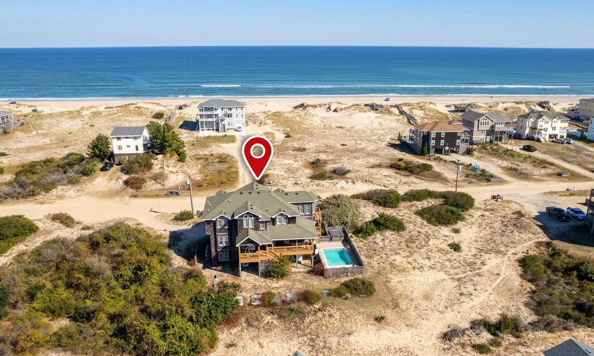 Carova Beach House | Semi-Oceanfront, Wild Horses, Pets Welcome, Private Pool, 4x2064, Happy Hours