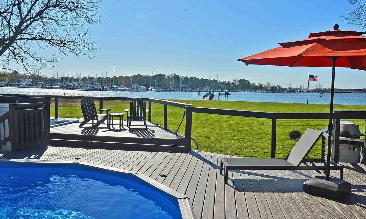 Rock Hall House | Waterfront w/private pier, pool, Hot Tub, kayaks and in town.
