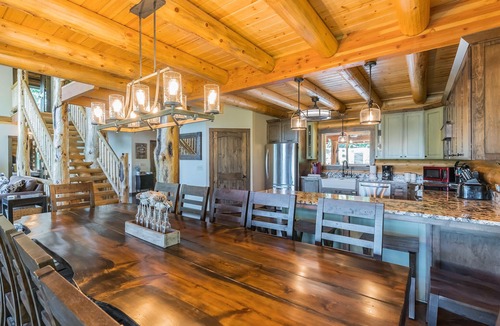 The Arbor Cabin | 10% Dist for Summer! Lake Front Log Cabin with Double Decker Dock&Mtn. Views