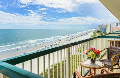 Myrtle Beach Villa | 1BR Oceanfront Condo Steps to Beach & Family Kingdom w/ Resort Pool & Lazy River