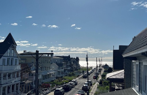 Ocean Grove Apartment | 3-BR apt: OCEAN views balcony, 1.5 blocks to beach passes, AC, WiFi, 1.5 baths.