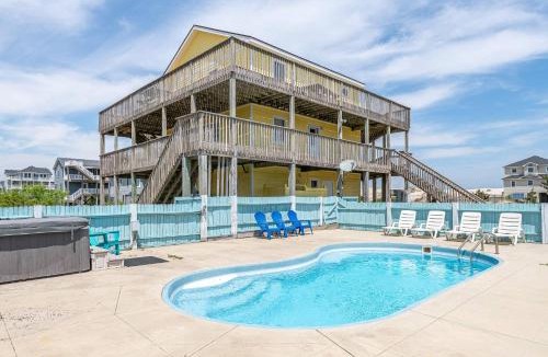 Carova Beach House | Almost Paradise - 4x4 Area, Ocean View, Pool, Hot Tub, Air Hockey, Pets OK, Flex Stays