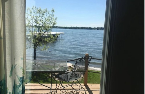 Okoboji Cabin | Beachfront Cabin on East Lake w/Boat Hoist