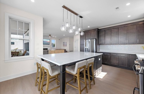 Mystic Island House | Brand New, Waterfront Beach Oasis with Heated Pool, Hot Tub, & Dock close to LBI