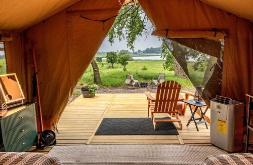 Currie RV Rental | Charming Vineyard Glamping Tent with Wine Tastings near Lake Shetek in Currie, Minnesota