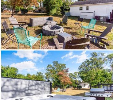 Kings Grant House | Chill Retreat, hot tub, large private yard