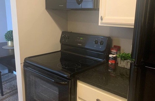 Grand Island Condo | Classy Downtown 1 Bed Condo, free parking garage. Garage enter clearance 6'8"