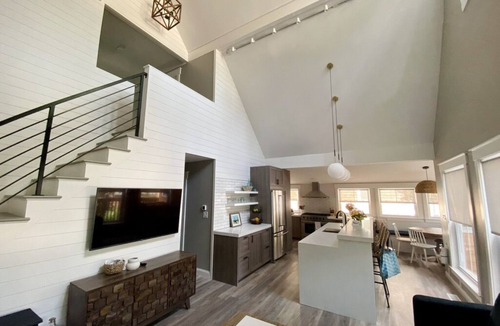 Cape May Point House | Cozy, modern A-frame, steps to the beach in tranquil Cape May Point