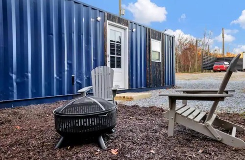 Athens Apartment | Cozy Rustic Blue Container Cottage ~ Lake Wheeler