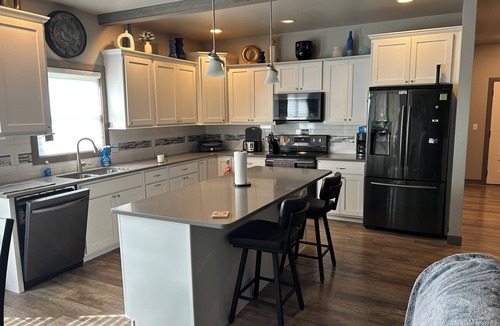 North Spearfish House | Cozy Spearfish Home - Hot Tub, Fire Pit, & Dream Kitchen - Near Black Hills!