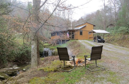Hartford House | Creekside Mountain Retreat. Waterfall, pond, natural serenity, pet-friendly.
