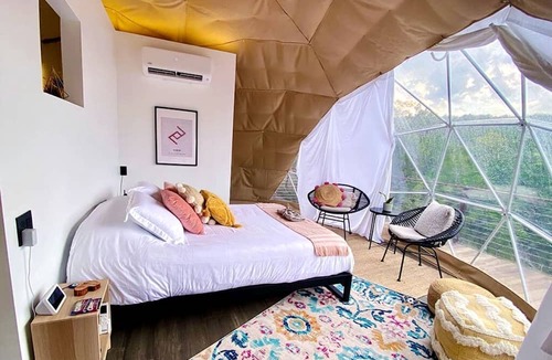 Oatmeal Cabin | Deluxe Glamping Austin, Ideal for a Romantic Vacation in Texas