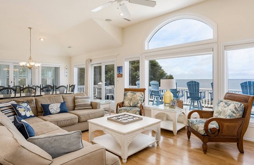 Monteray Shores House | Dog-friendly sound-front home with pool, fireplace, game room & washer/dryer