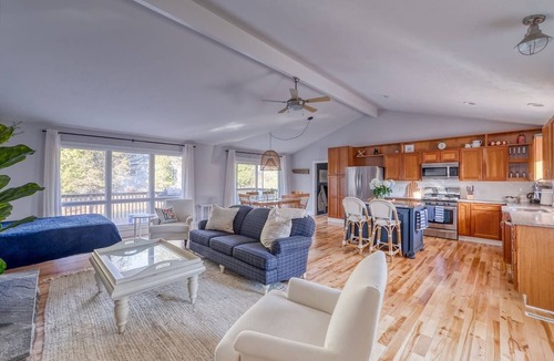 Miami Park House | Escape to our 3BR South Haven home in an exclusive community, just a 5-min walk to a private Lake Michigan beach. Comfortably sleeps 8. Features a private hot tub, chef's kitchen, and cozy fireplace. Perfect for families