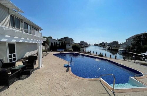Bayville House | Exceptional waterview, heated pool, hot tub, 2-min walk to Ocean Gate beach!