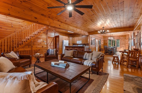 Banner Elk Cabin | Expansive Log Home with Private Swimming Hole