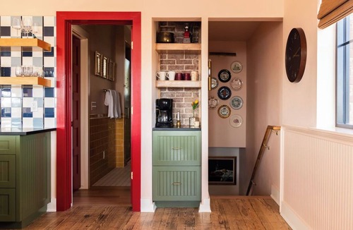 Guthrie House | Experience a cozy, curated stay in our beautifully restored 5BR Schoolhouse and a hydrotherapy massaging hot tub.