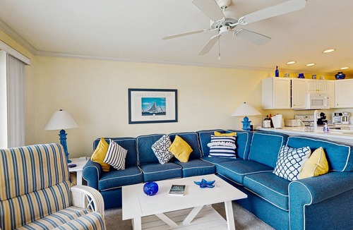 Heron Harbour Isle Condo | Family-friendly condo with beach access, pools, covered deck, W/D & AC