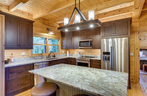 Vein Mountain Cabin | Hot Tub, Game Room! Group-Friendly Nebo Cabin