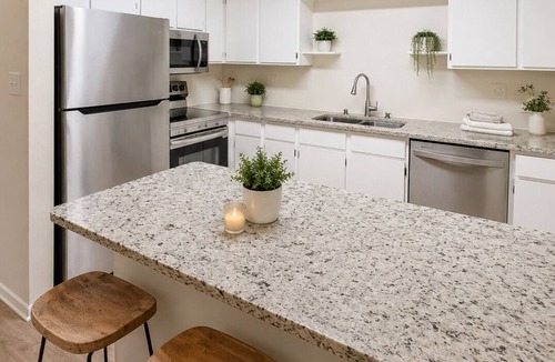 Palatine Apartment | King bedroom apartment with workspace, AC, Parking, Laundry/by Arlington Heights