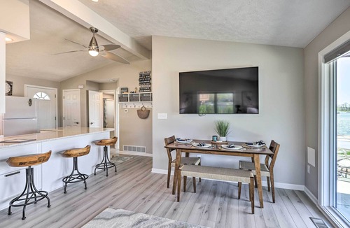 LaPlatte I Cabin | Lakefront Bellevue Home: Private Beach & Fire Pit!