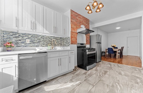Ocean Hill Apartment | Large 3 BR/2BA with washer and dryer, a private office and a backyard