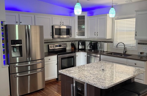 Dubuque House | Modern 2-bedroom home with 2 full bathrooms and hot tub!
