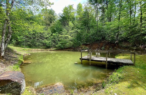 Ellijay Cabin | Modern A-Frame Cabin, Sleeps 12, Cedar Hot Tub, Game Room, Fishing Pond, Views
