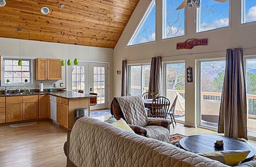 High View Cabin | Mountain chalet w/deck, grill & fire pit