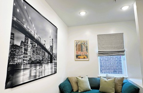West Side Apartment | New! Designer 2 BR Easy NYC access and minutes to MetLife!