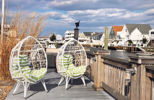 Mystic Island House | *New listing, waterfront home with two balconies, 18 miles to LBI!