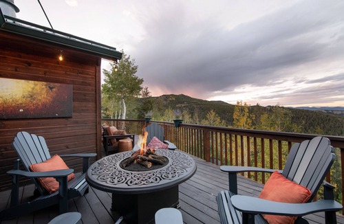 Conifer Mountain and Meadows House | Panoramic Views from a Large Peaktop Retreat with Hot Tub, Sauna, & Axe-Throwing