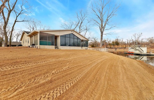 Harvey County House | Private Lake Resort house w swimming, fishing, beach access, sand dune ATV Park