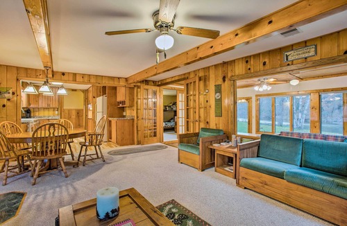 Manton Cabin | Riverfront Manton Cabin w/Pool Table & Fire Pit!