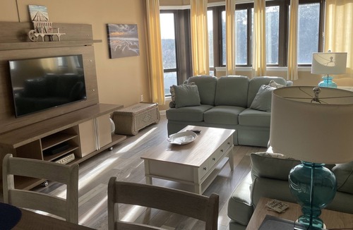 Southend Condo | Sandy Toes, Ocean Breeze: Beachfront is 40 steps from Front Door