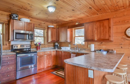 Butler Cabin | Still Waters Log Cabin Sits in a Mountain Lake Setting. Amazing Views!