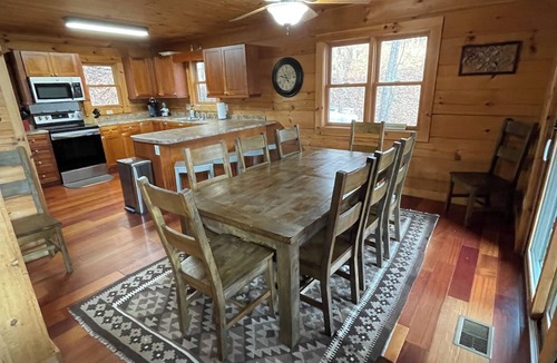 Butler Cabin | Still Waters Log Cabin Sits in a Mountain Lake Setting. Amazing Views!