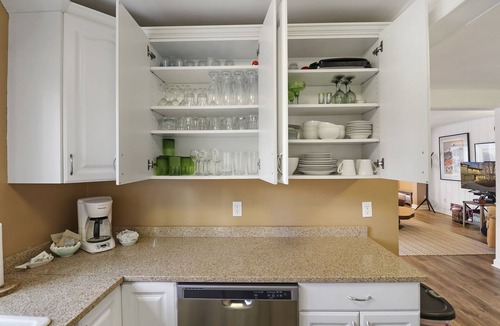 Fontana Condo | The Oaks Retreat |Abbey Springs Resort |Upper & Lower Living Rooms |Wraparound Deck |Pool |Beach